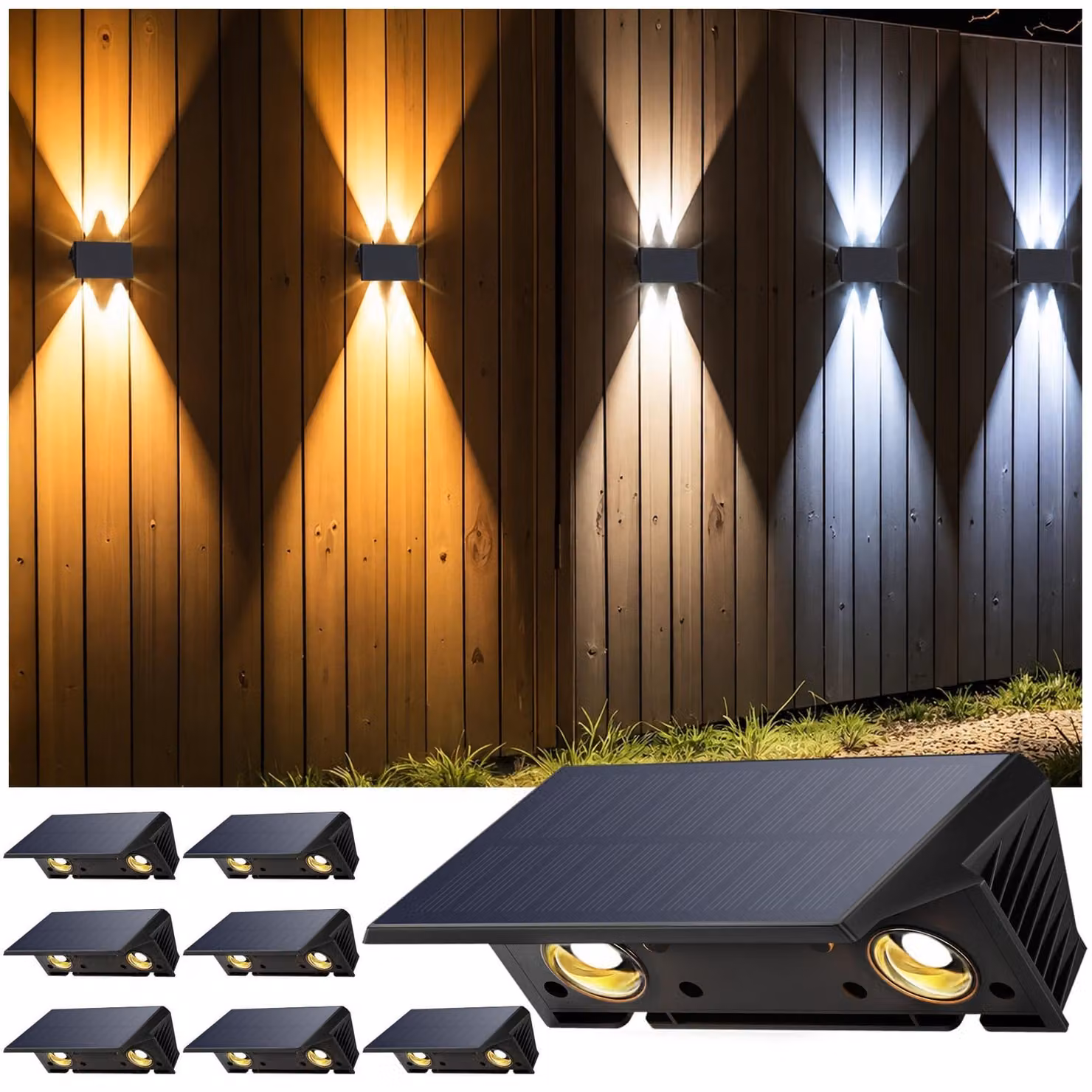 Lampade da giardino solari, confezione da 8, con 3 diverse temperature di colore, tecnologia LED