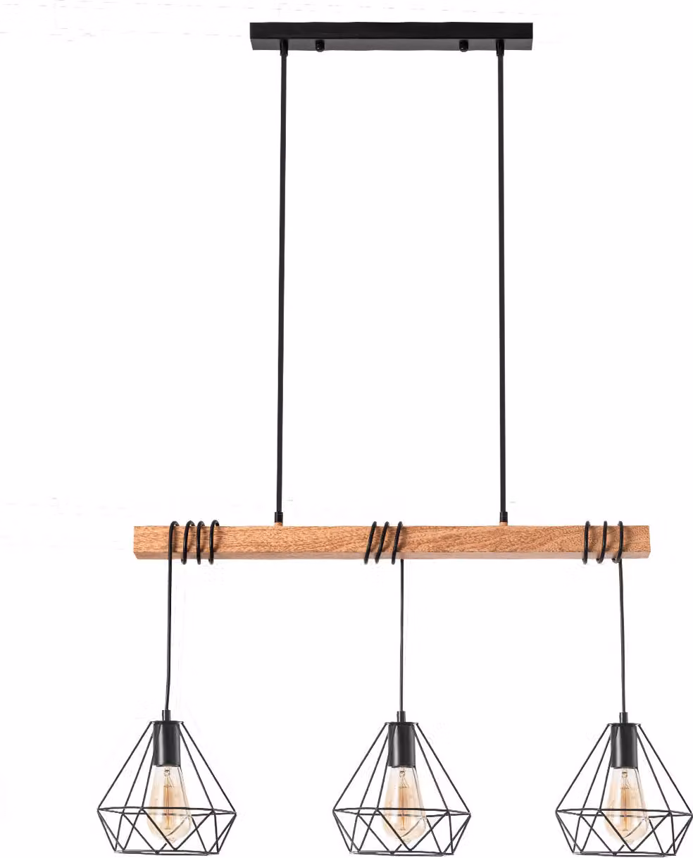 Lampada a sospensione in metallo Sardo 3 spot nero