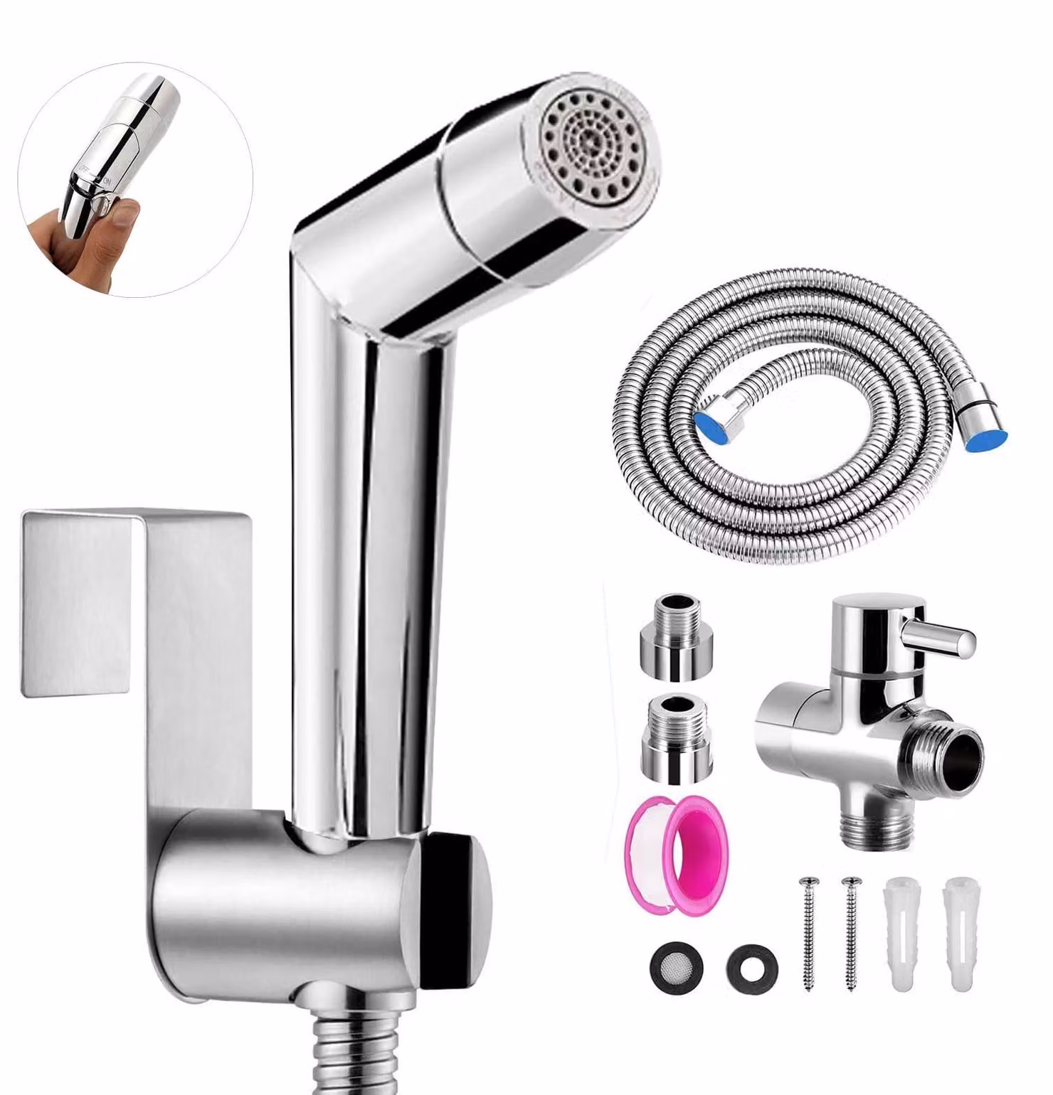 Elzusha - Kit spray per bidet da toilette con due funzioni