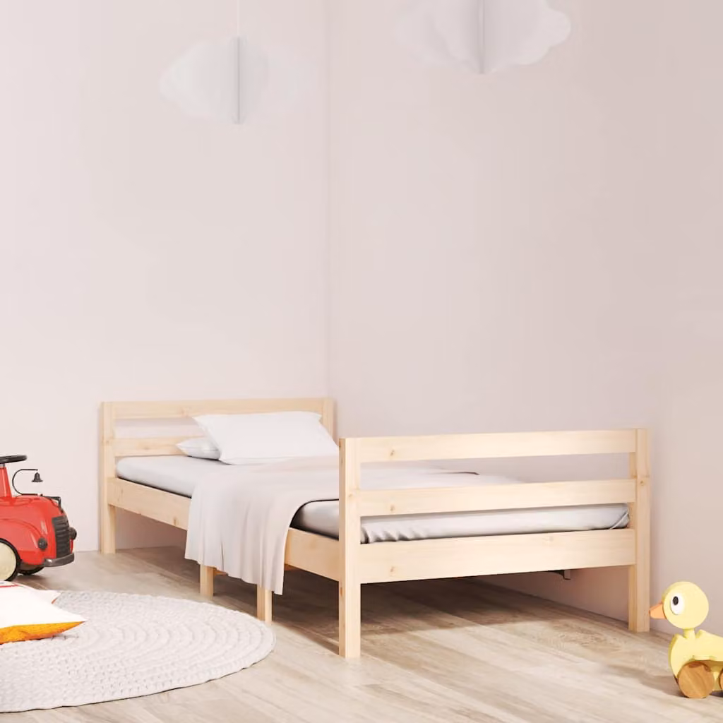 Letto singolo vidaXL in legno massello di pino rustico senza materasso L/P/H: 190 x 90 x 52,5 cm