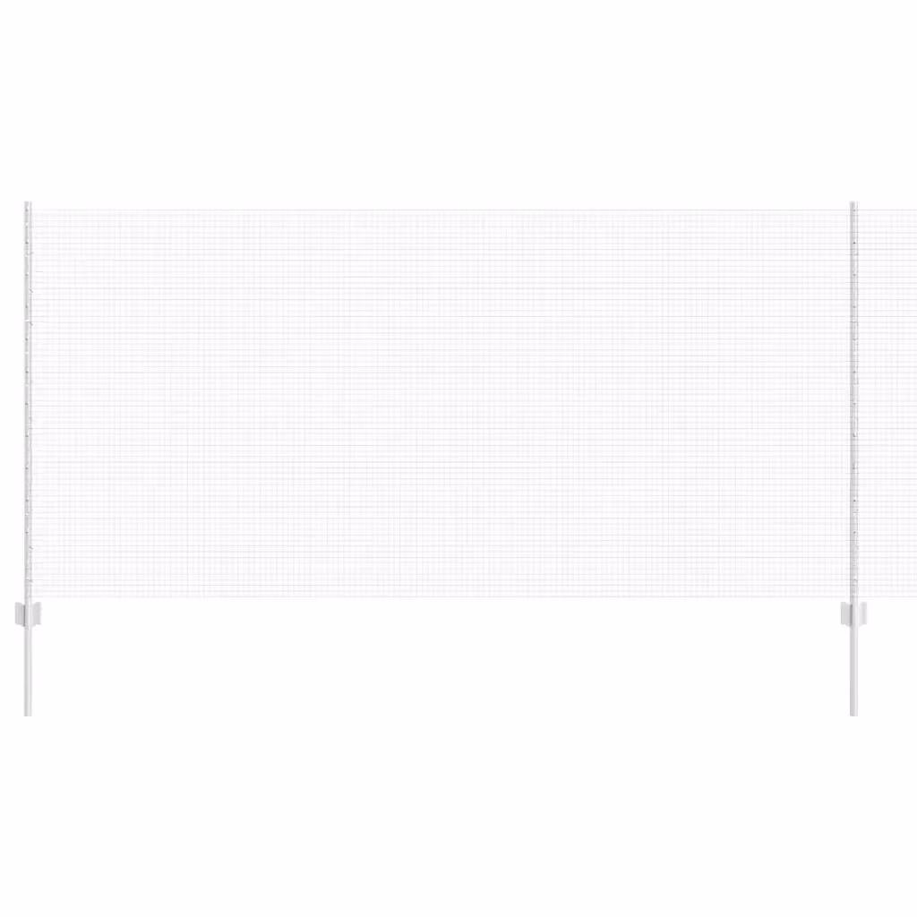 Recinzione in rete saldata con pali in acciaio zincato color argento vidaXL L: 25 m, H: 1,2 m – 2