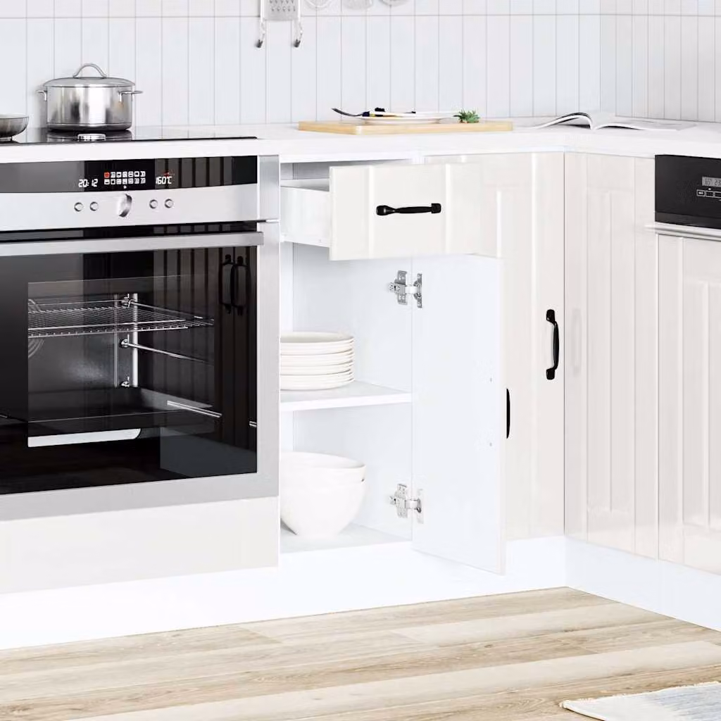 Base da cucina vidaXL Lucca bianco lucido in legno e MDF L/P/H: 46 x 30 x 81,5 cm