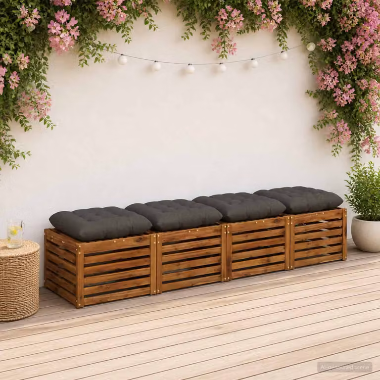 Set di 4 cuscini per seduta VIANEN vidaXL in poliestere, colore antracite