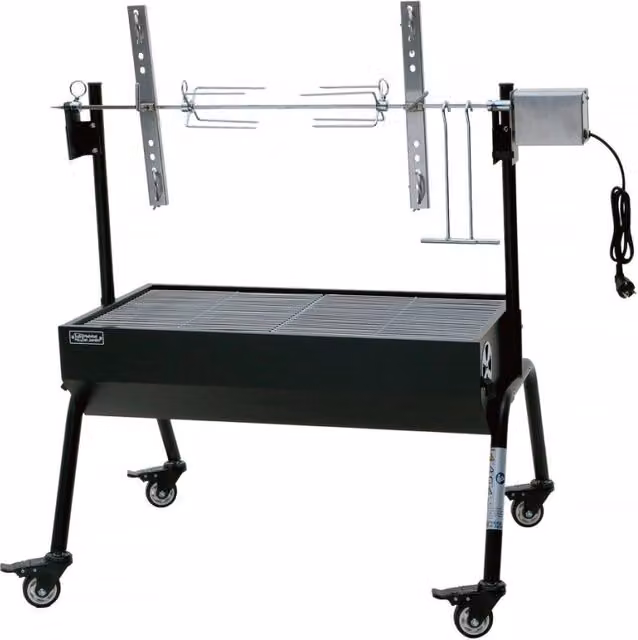 Barbecue a carbone Senator Habitat et Jardin, Nero, con rotisserie e ruote in acciaio