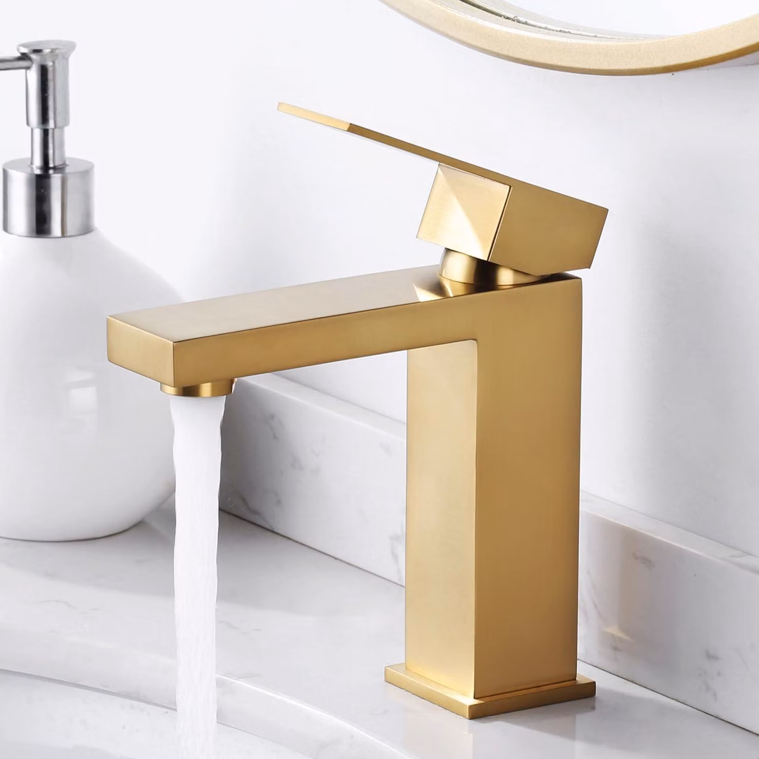 Rubinetto per lavabo in acciaio inossidabile con diffusori d'aria rimovibili