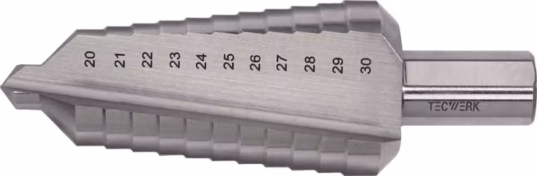 Gamma di foratura 20-30 mm HSS a scanalatura diritta Numero di taglienti 2 Numero di passi 11