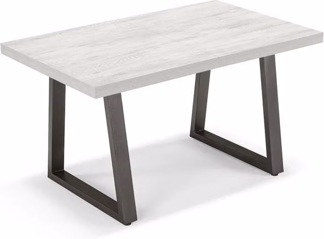Tavolo da pranzo allungabile Quercia Bianco 145x85 MADE IN ITALY modello GOYA fino a 195 CM per sala da pranzo, cucina e soggiorno, design moderno con top in melaminico