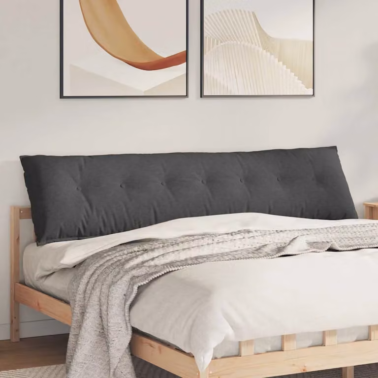 Cuscino per schiena vidaXL in velluto a coste grigio, L 200 cm x P 50 cm