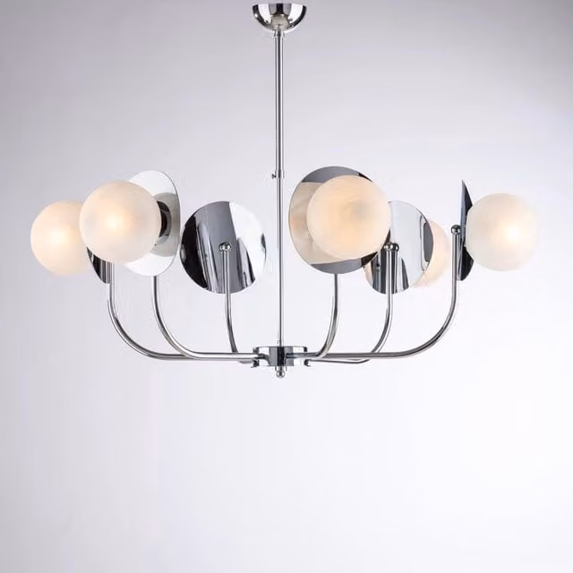 Lampadario Contemporaneo Selene Cromo 6 Luci E14