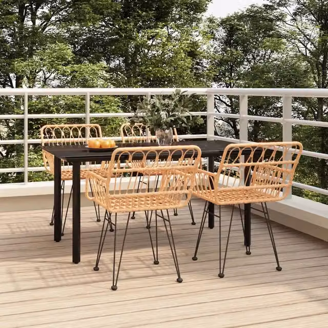 Set da Pranzo da Giardino 5 pz in Polyrattan 3157862