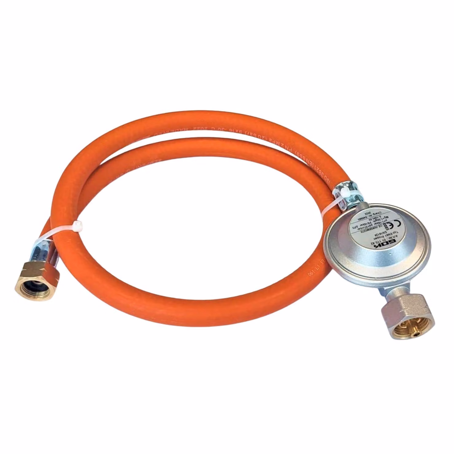 Set tubo gas propano-butano Zatech con regolatore GOK 0,5 m 37 mbar Ø9,0 mm 21,8 mm filettatura x 3/8" filettatura sinistrorsa Attacco barbecue a gas camper campeggio