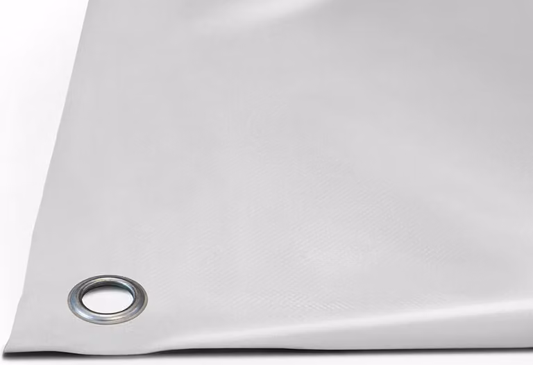 Telone per camion in PVC 900g/m² (3m x 6m, occhielli rotondi da 20mm, grigio chiaro RAL7035) al metro con/senza occhielli Telone per tetti Telone per camion industriali Telone per campeggi Telone di protezione Telone di legno