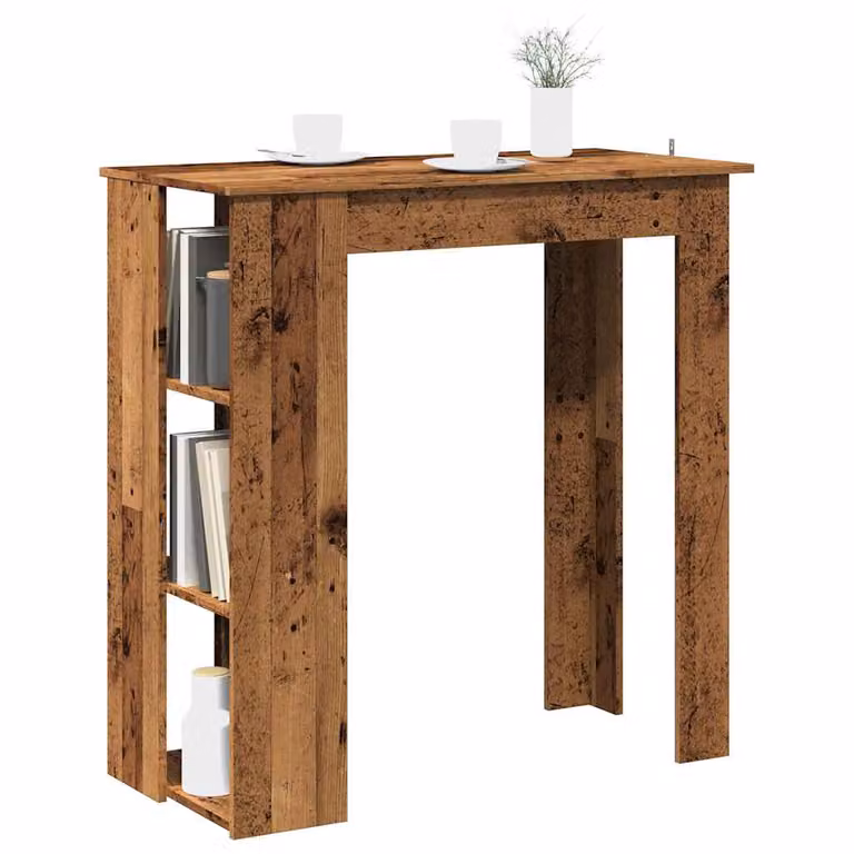 vidaXL Tavolo Bar Moderno con Ripiano in Truciolato e MDF, Colore Marrone, L: 102 cm, P: 50 cm, H: 103,5 cm