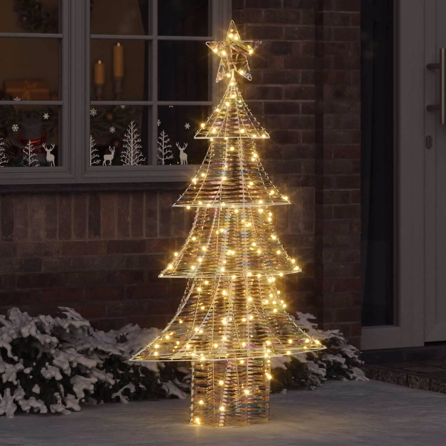 Maison Exclusive - Albero di Natale con 160 luci a LED, luce bianca calda, altezza 150 cm, materiale: PET