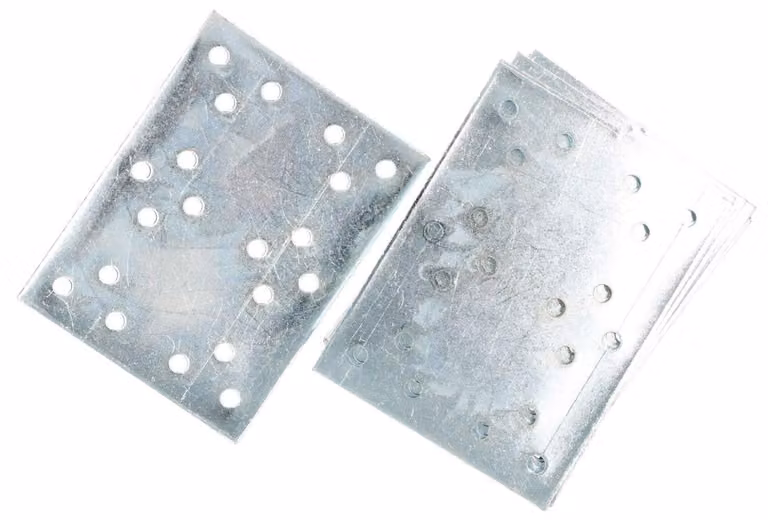 KOTARBAU: Piastre di collegamento per fori, connettori piatti per legno, 100 x 76 mm, argento, zincati