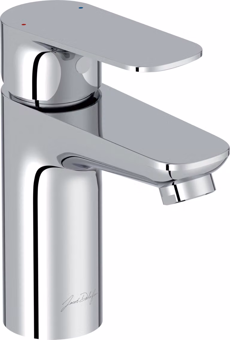 Miscelatore monocomando per lavabo, cromato, con tappo/troppo pieno, portata 5 l/min