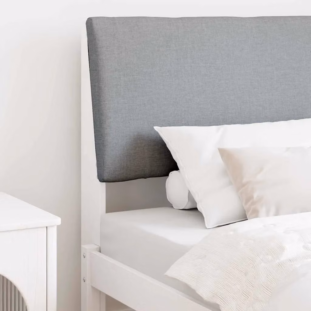 Testiera imbottita vidaXL in pino massello Grigio chiaro, Larghezza: 90 cm