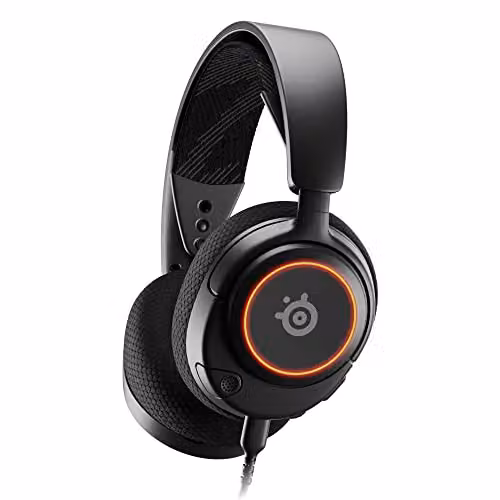 SteelSeries Arctis Nova 3 - Cuffie da gioco multisistema - Driver Hi-Fi - Audio spaziale a 360° - Luci RGB - Padiglioni AirWeave in memory foam - Super leggere - PC, PS5, PS4, Switch