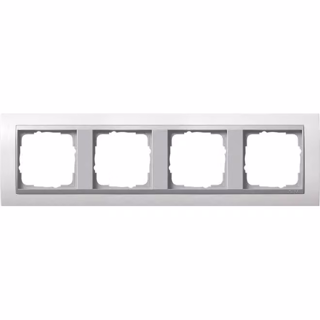 Gira 0214806 Cornice di copertura quadrupla per finitura in alluminio Gira Event Bianco puro