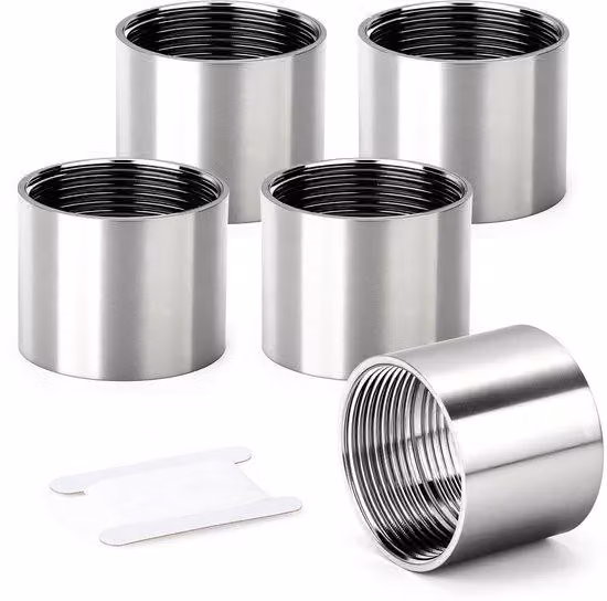 Raccordi per tubi, confezione da 5 pezzi - Acciaio inossidabile 304 - Filettatura BSP femmina da 1-1/2 pollici - Resistenti alle alte temperature - Connessioni per tubi - Elevata duttilità