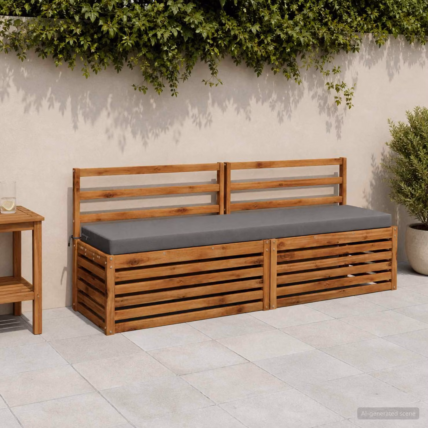 Set di 2 cuscini per panchina vidaXL SOEST grigi in poliestere con imbottitura in schiuma e coperture rimovibili lavabili