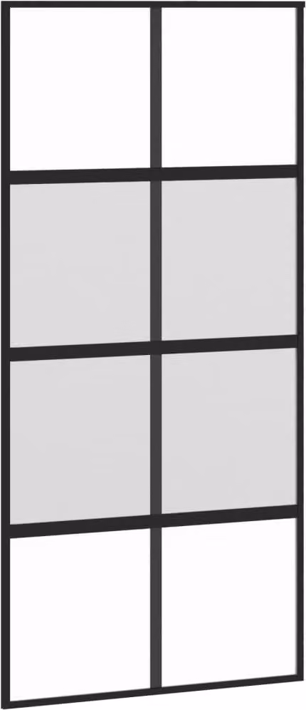 Porta Scorrevole Nera 102,5x205 cm Vetro Temperato e Alluminio