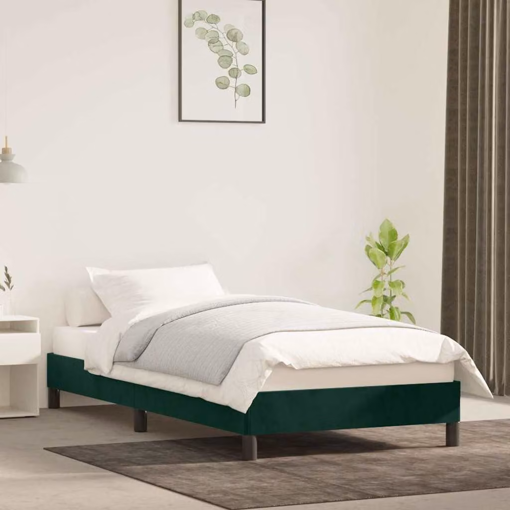 vidaXL Giroletto in Velluto Verde Senza Materasso L/P/H: 200 x 100 x 140 cm
