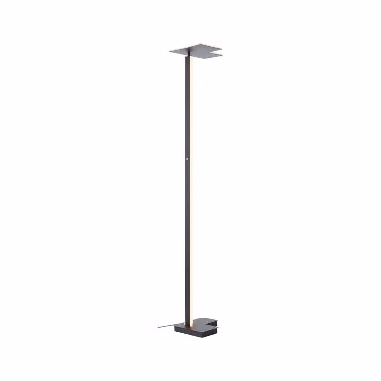 Brilliant Lampada da terra a LED Mora, dimmerabile, Nero, Soggiorno / Sala da pranzo, Metallo, Moderno, Lampada LED da terra