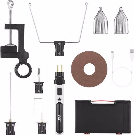 Taglierina elettrica per polistirolo senza fili con riscaldamento rapido e illuminazione LED, colore nero