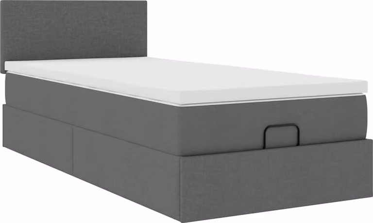 Struttura Letto Pouf con Materasso 100x200 cm in Tessuto