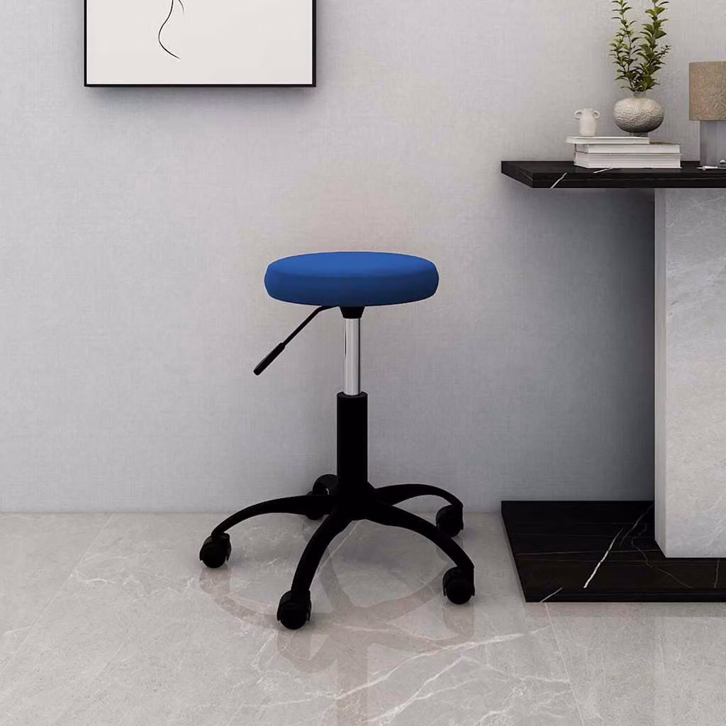 Sedia da ufficio girevole vidaXL in velluto blu con ruote