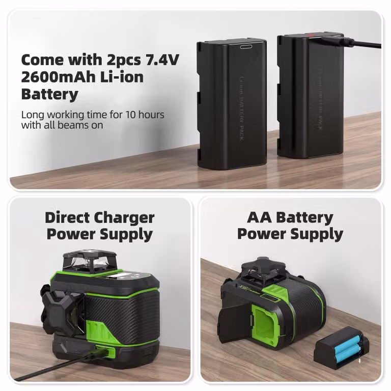 Livella laser a croce 3D - Livella laser a bolla - Livella laser per l'edilizia - Laser verde - 3x360 gradi - Bluetooth - Treppiede