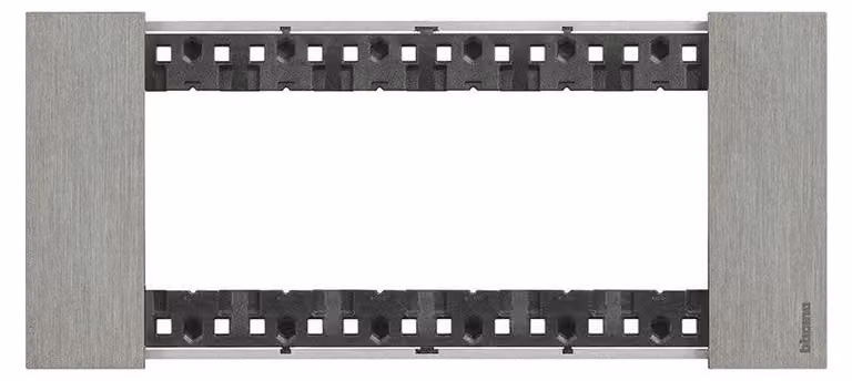 Placca Bticino Living Now 6 Moduli colore acciaio KA4806ZG