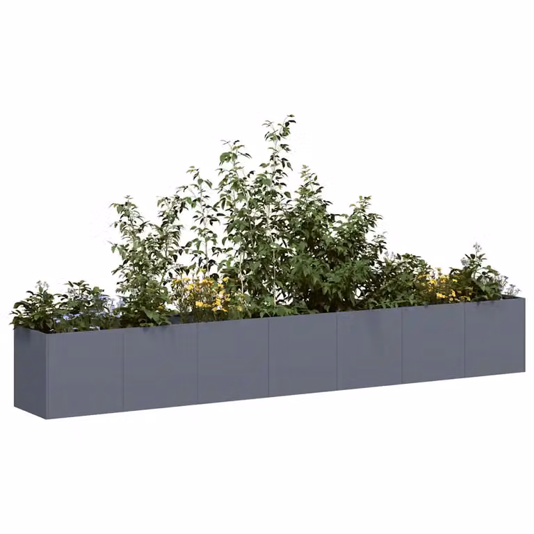 Fioriera vidaXL in acciaio antracite per orto e giardino L: 280 cm, P: 40 cm, H: 40 cm