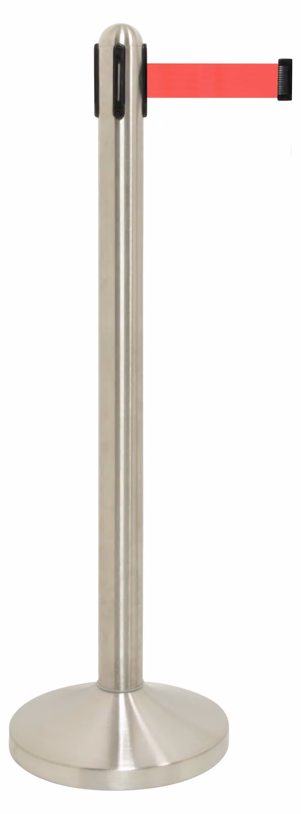 Securit Supporto per barriera estensibile con base, acciaio inox, nastro rosso