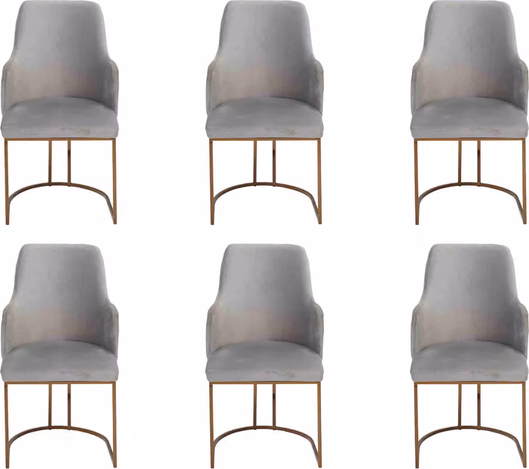 Luxus grau Esszimmerstühle stilvoll Küchenstühle Moderne Design 6x Stühle