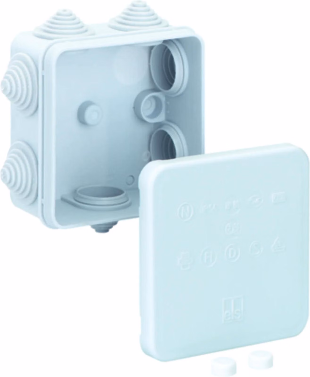 Spelsberg FR Scatola di derivazione IP55, 85x85x42 mm Nipplo a gradini, coperchio a scatto, 1 pz.