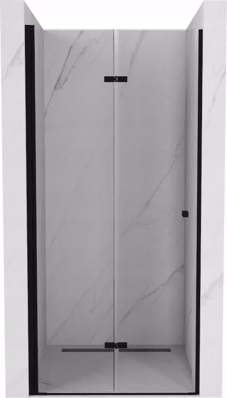 Mexen Lima porta doccia pieghevole 100 cm, trasparente, nero - 856-100-000-70-00