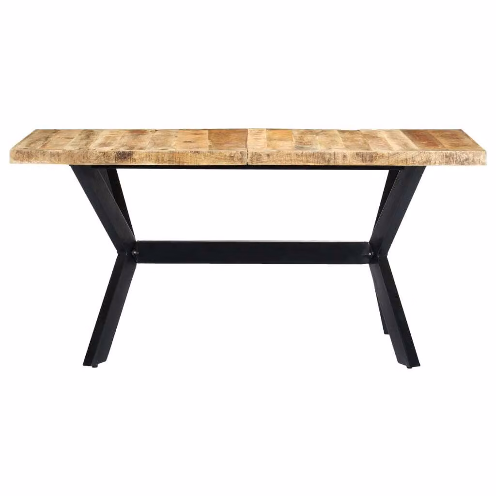Tavolo da Pranzo 160x80x75 cm in Legno Massello di Mango Grezzo