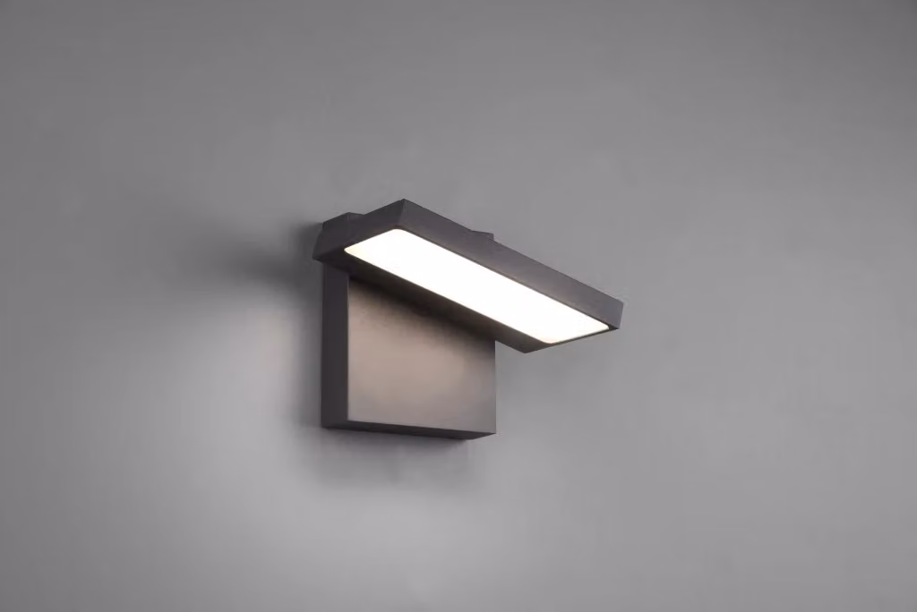 Applique LED da esterno orientabile Horton GD Trio di Trio Leuchten in metallo grigio, L: 15 cm, P: 12 cm, H: 12,5 cm – 2