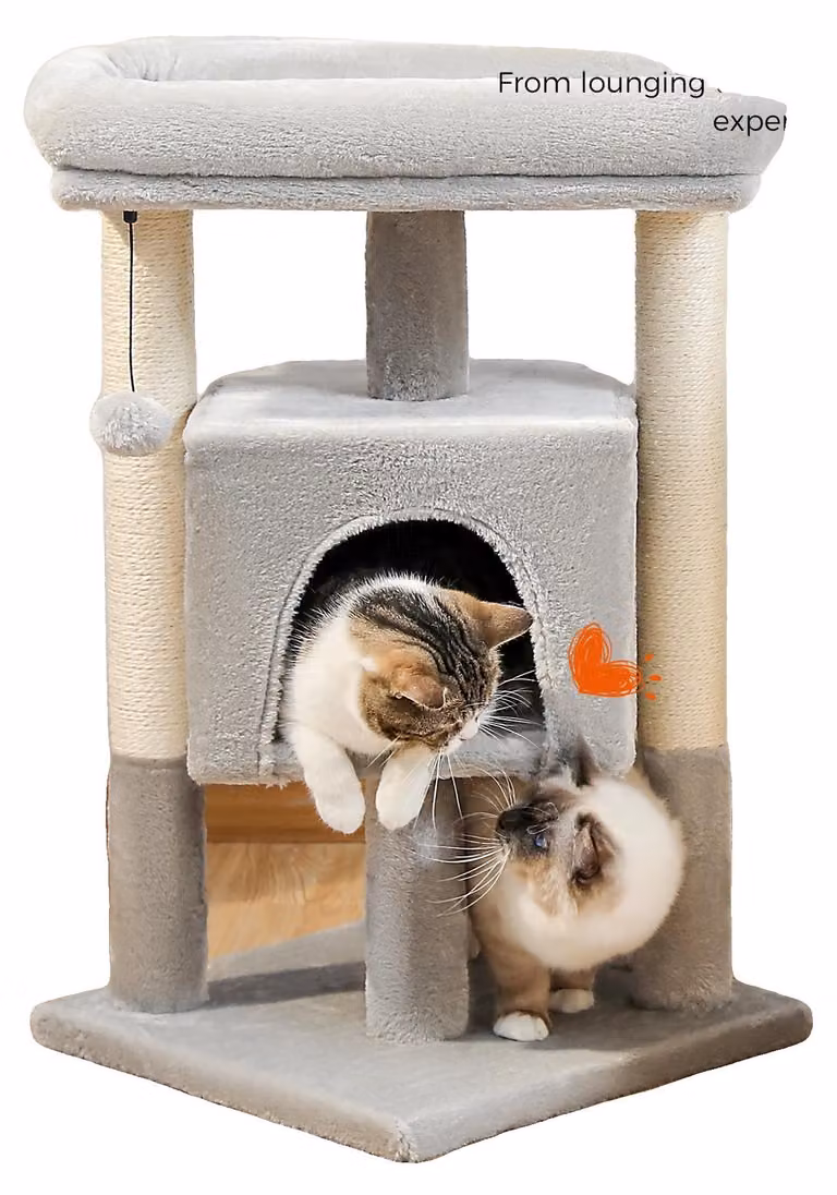 Katzenbaum, poltrona imbottita, tiragraffi in sisal, modello AMT0114GY-LF, marca M-a