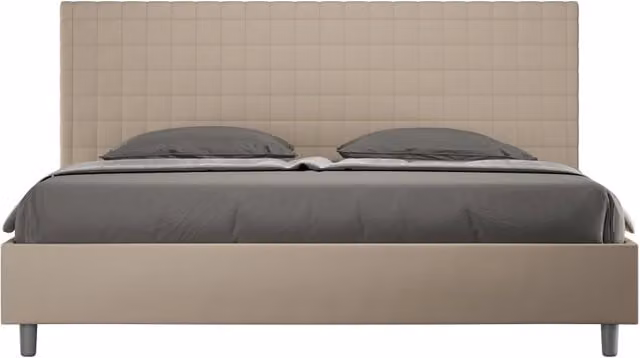 BS COM Letto senza rete imbottito 180x210 similpelle tortora