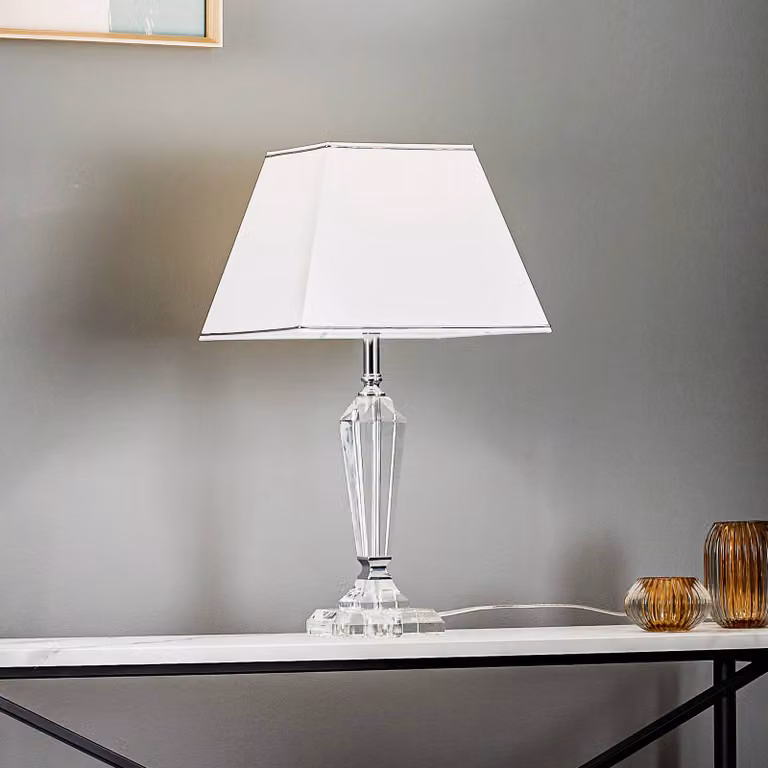 ORION Lampada da tavolo Veronique, Bianco / Opale, Soggiorno / Sala da pranzo, Cristallo, Lampada da tavolo