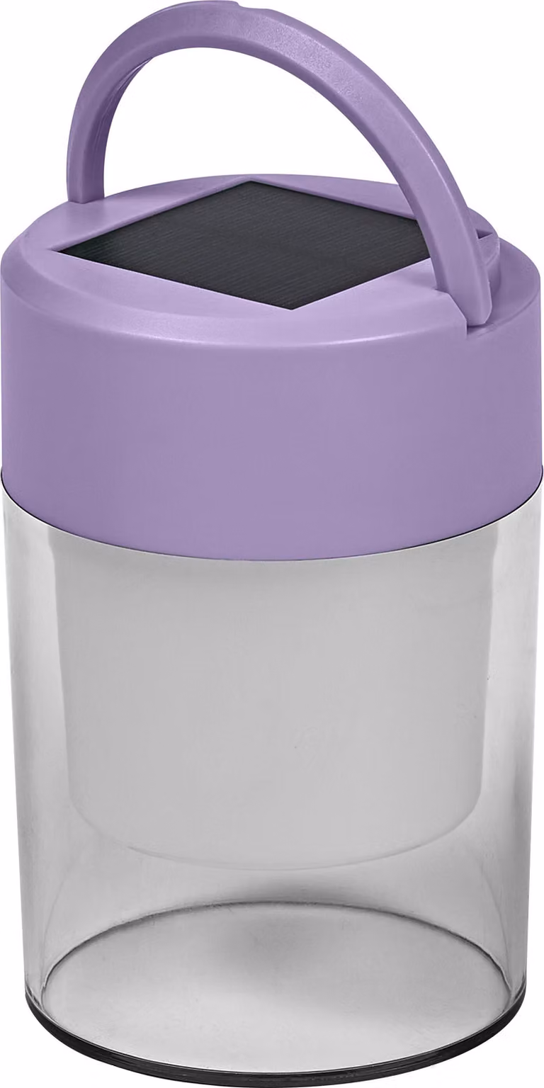 Lampada da tavolo solare ENDURA Style, colore viola, alimentazione a energia solare, 3000 K, 20 lm, angolo di illuminazione di 170°, altezza 199 mm, grado di protezione IP44, durata 25000 ore, batteria agli ioni di litio, autonomia fino a 10 ore