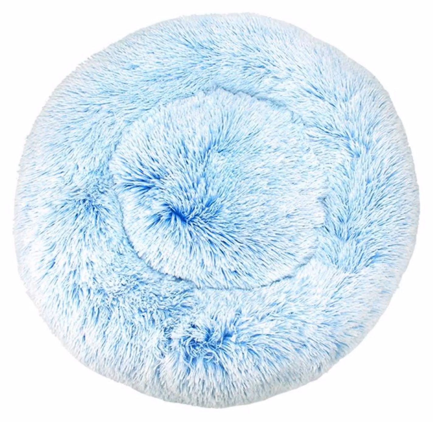 Cuccia per cani, cuccia per gatti, morbida, rotonda, in peluche, 90 cm, blu