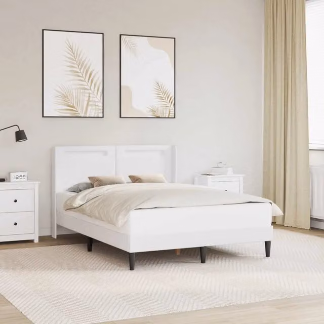 Letto moderno con testiera e giroletto in similpelle bianco e multicolore con illuminazione sottostante e porta USB, L/P/H: 120 x 200 x 96 cm