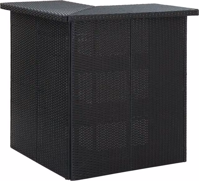 Set da Bar da Giardino 4 pz con Cuscini in Polyrattan Nero 3064923