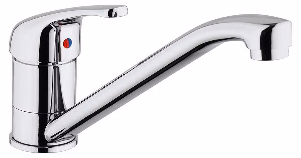 Miscelatore monocomando per cucina, cromato, girevole, con rotazione a 360°, prodotto in Italia