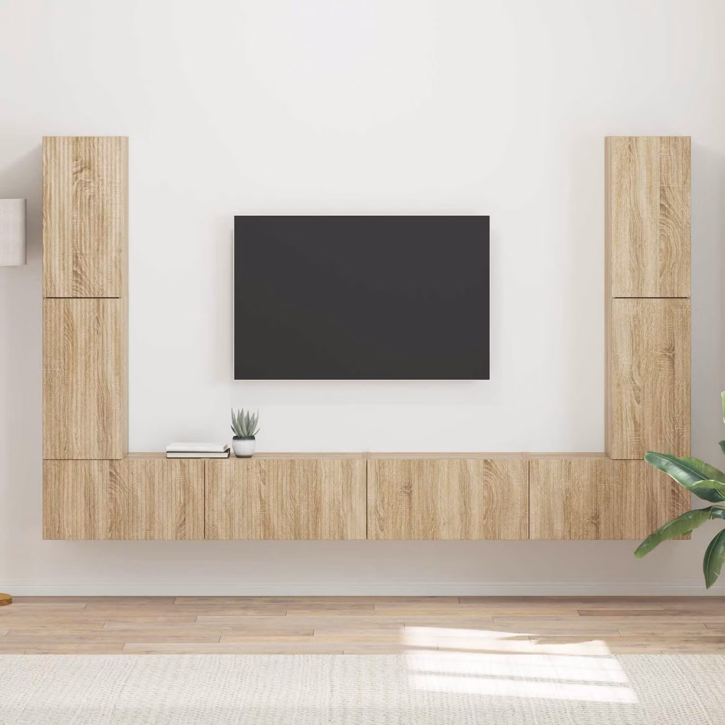 Set mobile TV vidaXL 8 pezzi in legno Rovere Sonoma marrone moderno