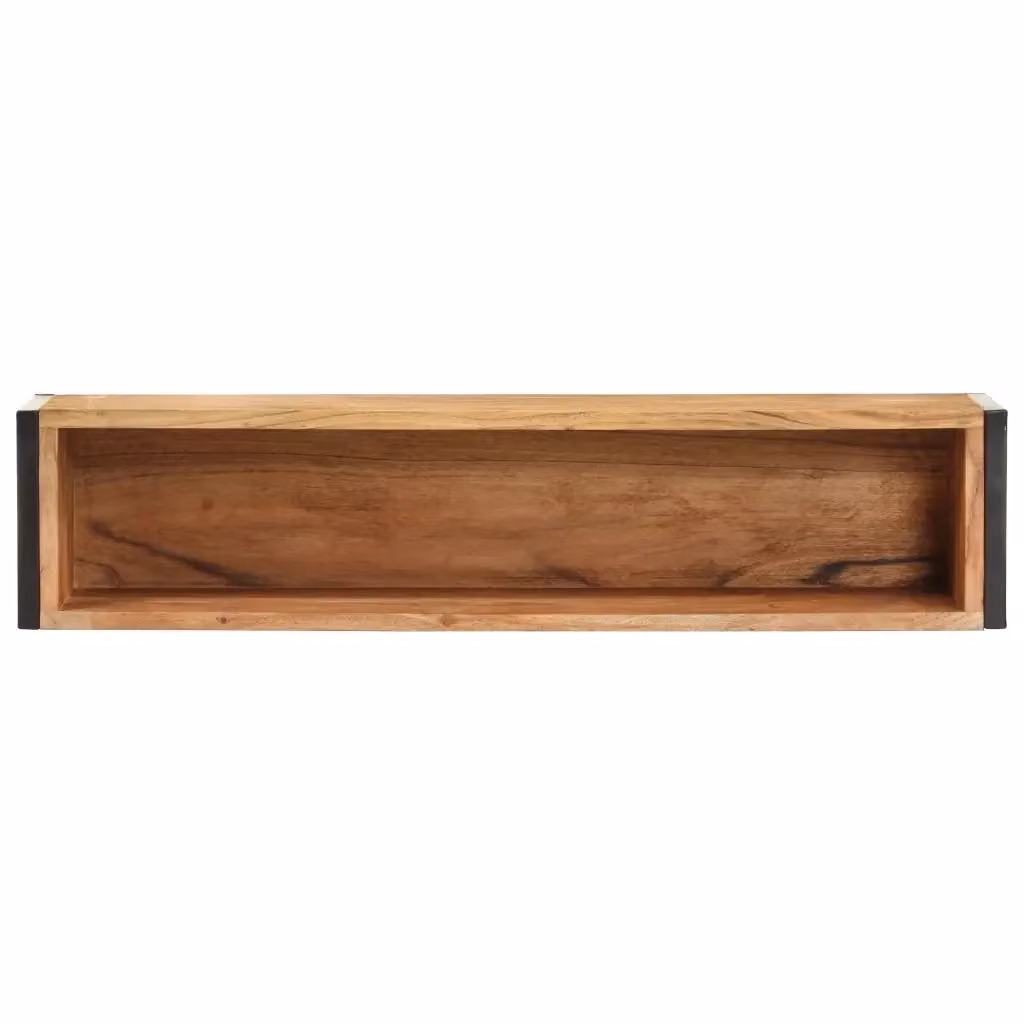 Fioriera vidaxl in legno di acacia e acciaio marrone L: 90 cm, P: 20 cm, H: 68 cm – 2
